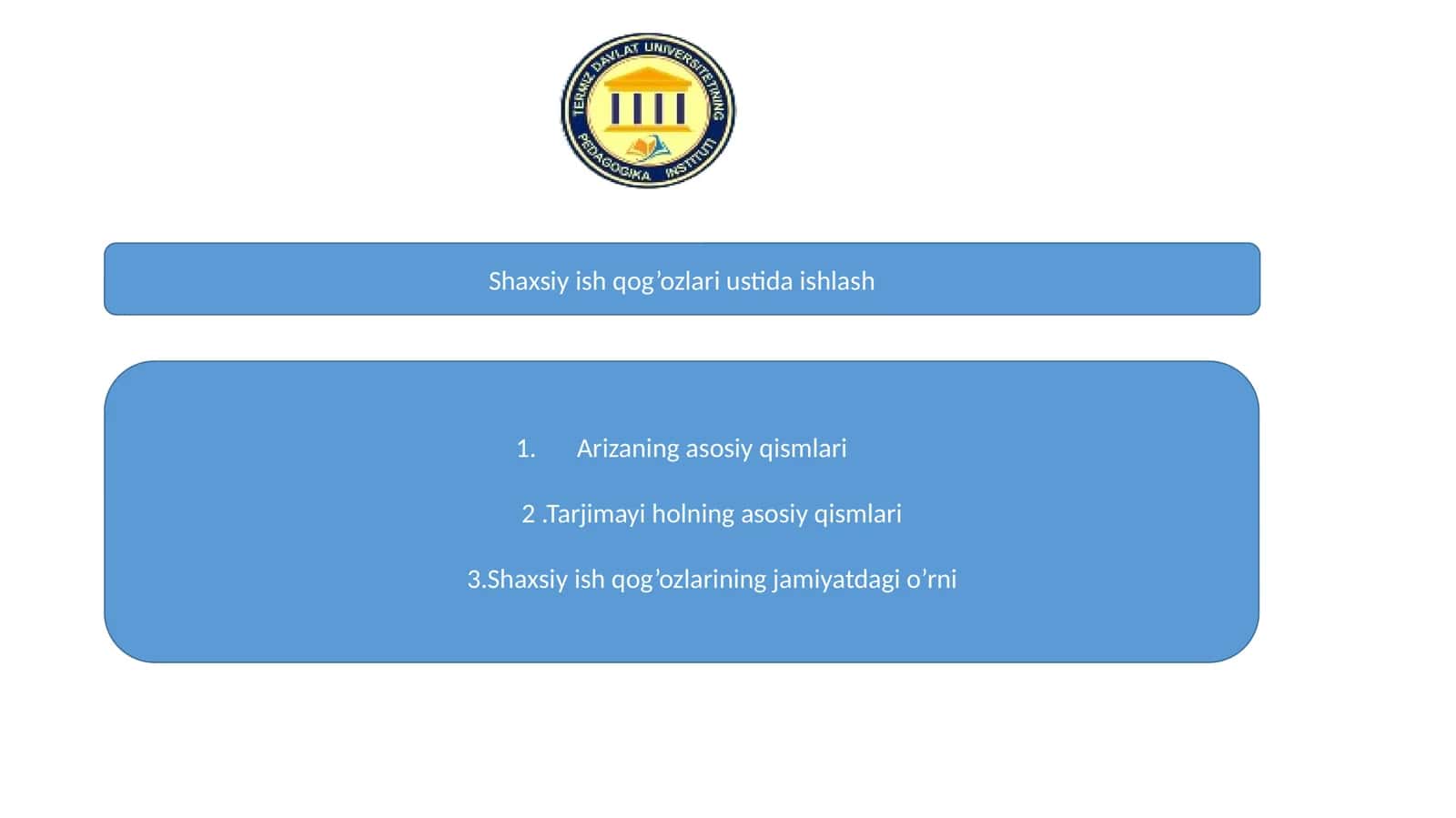 Shaxsiy ish qog’ozlari ustida ishlash 1