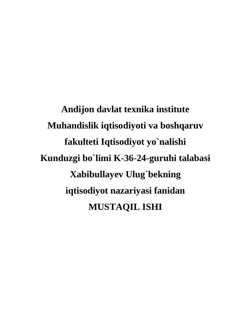 JAHONNING GLOBAL IQTISODIY MUAMMOLARI 1