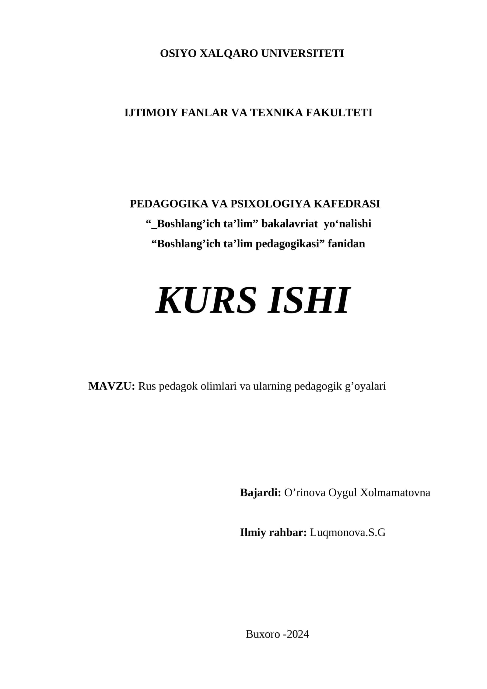 Boshlang’ich ta’lim pedagogikasi 1
