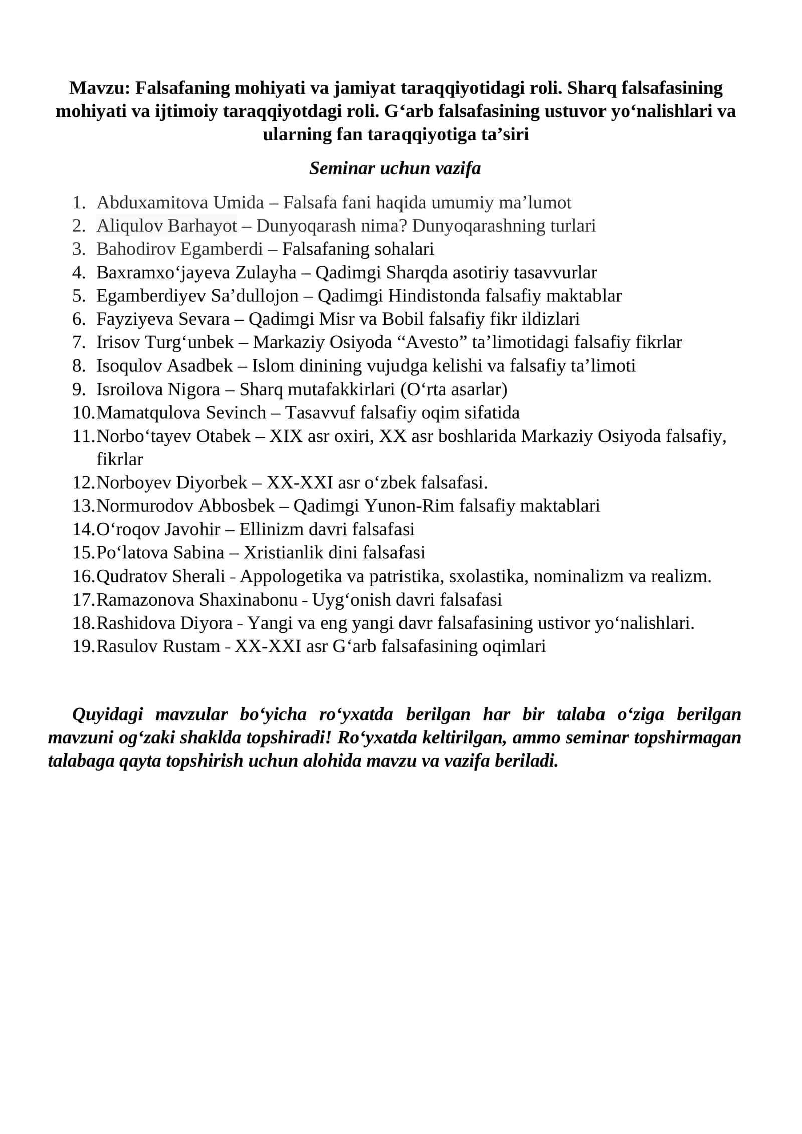 Falsafaning mohiyati va jamiyat taraqqiyotidagi roli 1