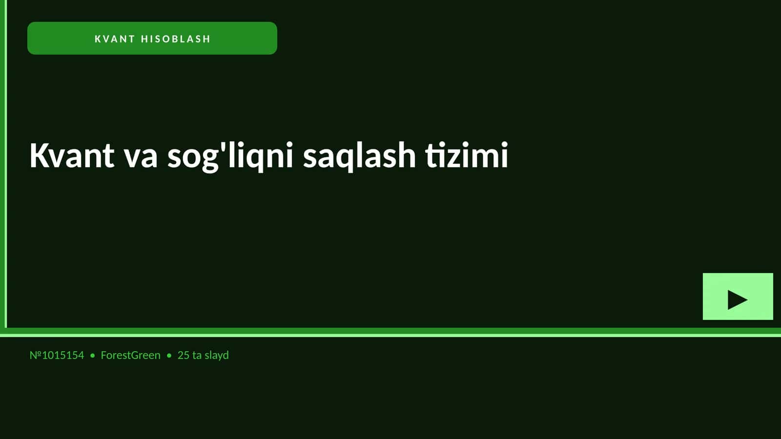 Kvant va sog'liqni saqlash tizimi 1
