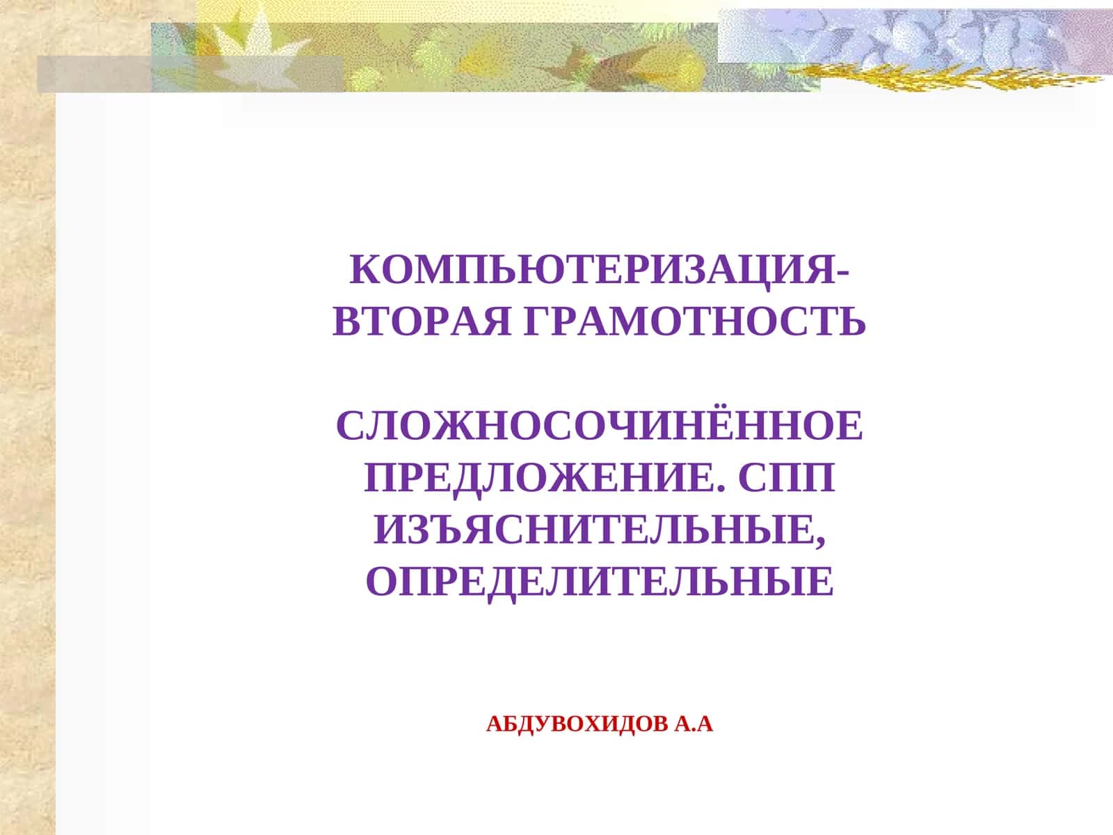 КОМПЬЮТЕРИЗАЦИЯ-ВТОРАЯ ГРАМОТНОСТЬ 1