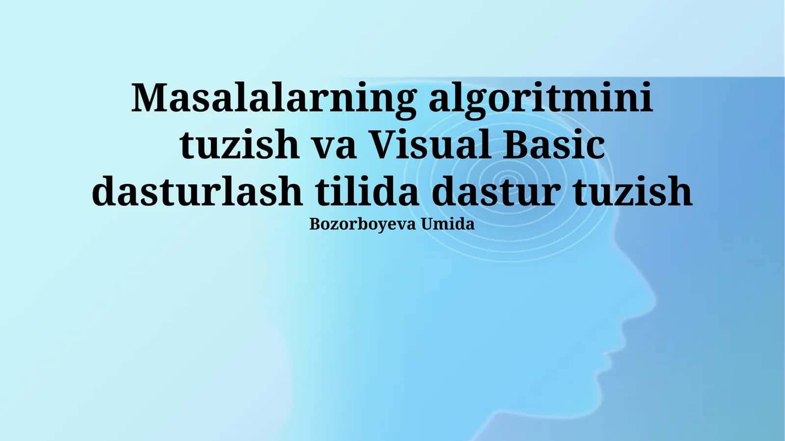 Visual Basic dasturlash tili 1