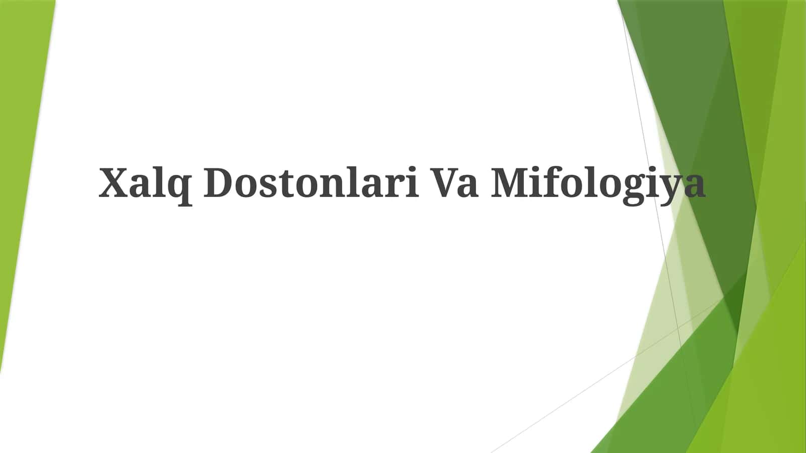 Xalq Dostonlari Va Mifologiya 1