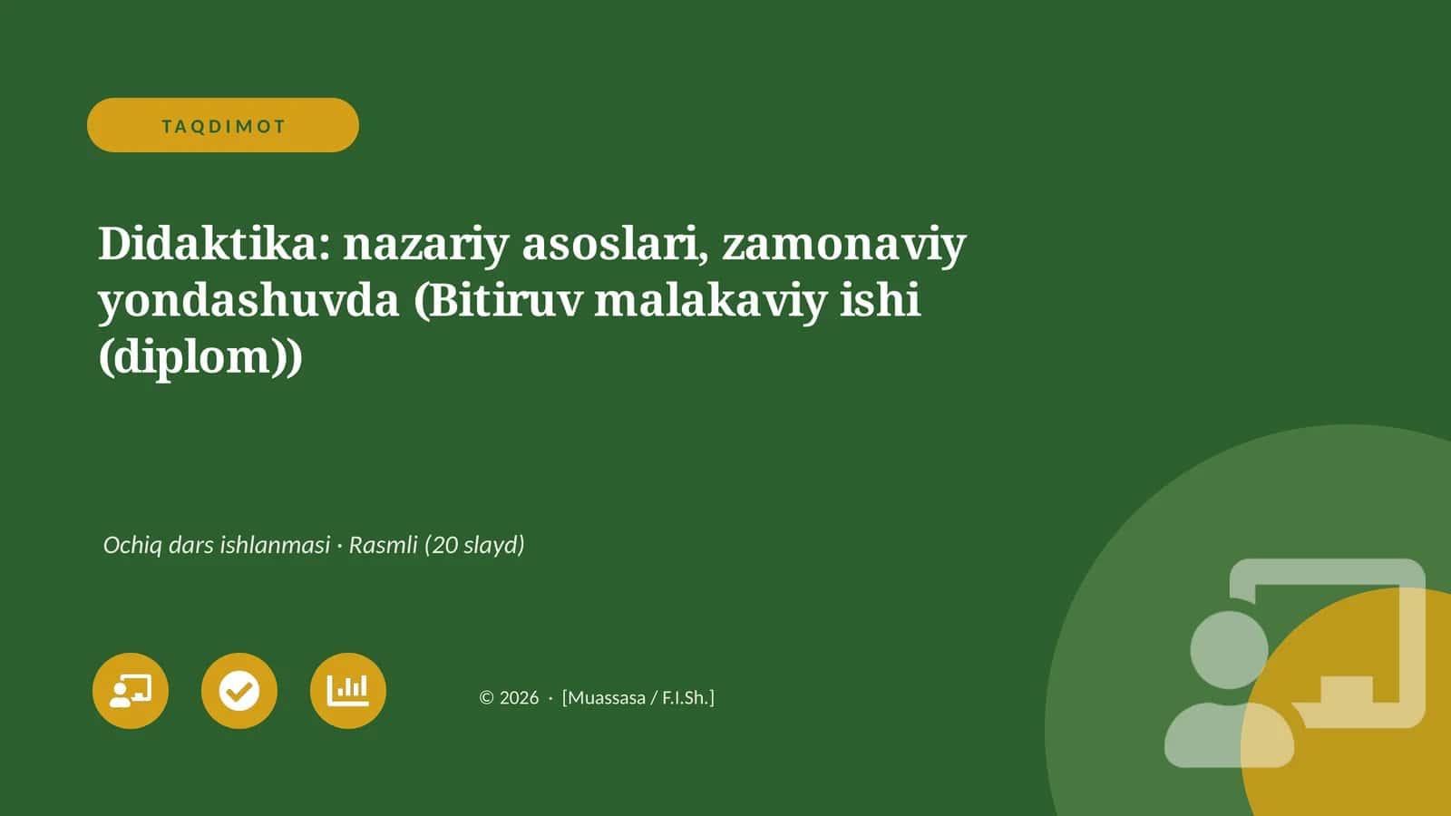Didaktika: nazariy asoslari, zamonaviy yondashuvda (Bitiruv malakaviy ishi (diplom)) 1