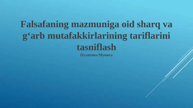 Falsafaning mazmuni 1