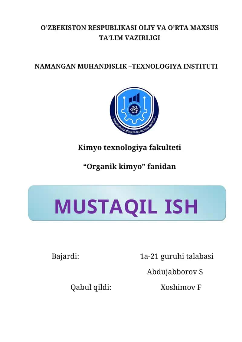ORGANIK KIMYО LABARATORIYАSIDA FOYDALANILADIGAN ASBOB USKUNLAR 1