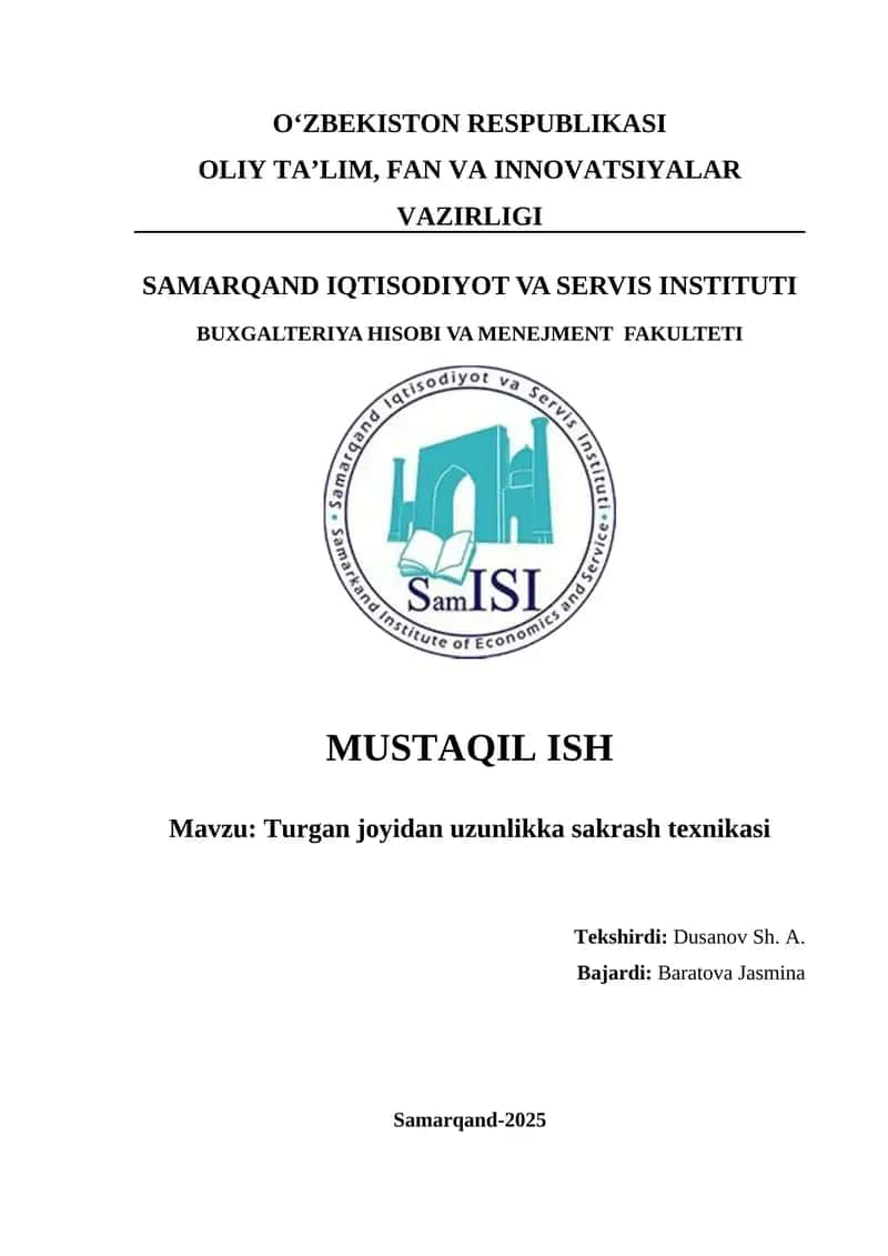 Turgan joyidan uzunlikka sakrash texnikasi 1