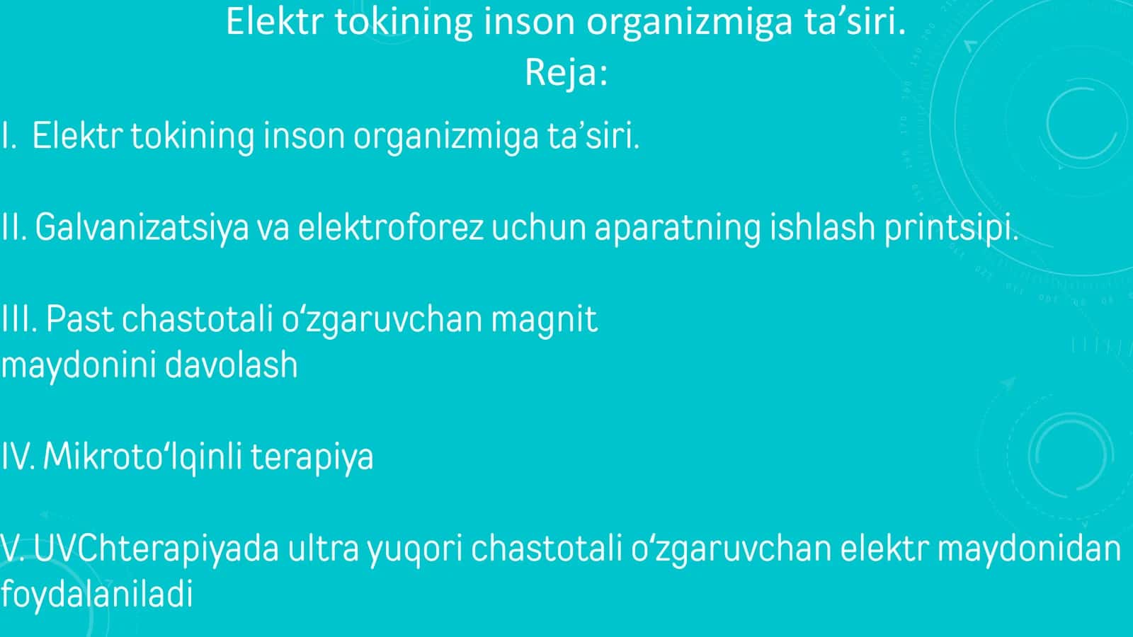 Elektr tokining inson organizmiga ta’siri 1