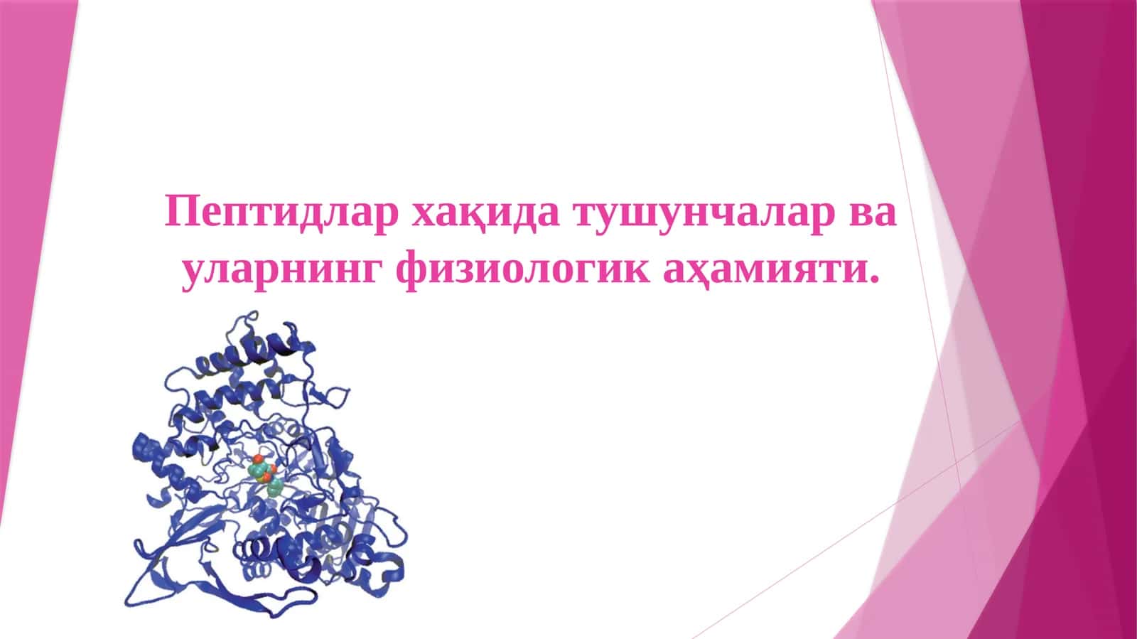 Пептидлар хақида тушунчалар ва уларнинг физиологик аҳамияти 1