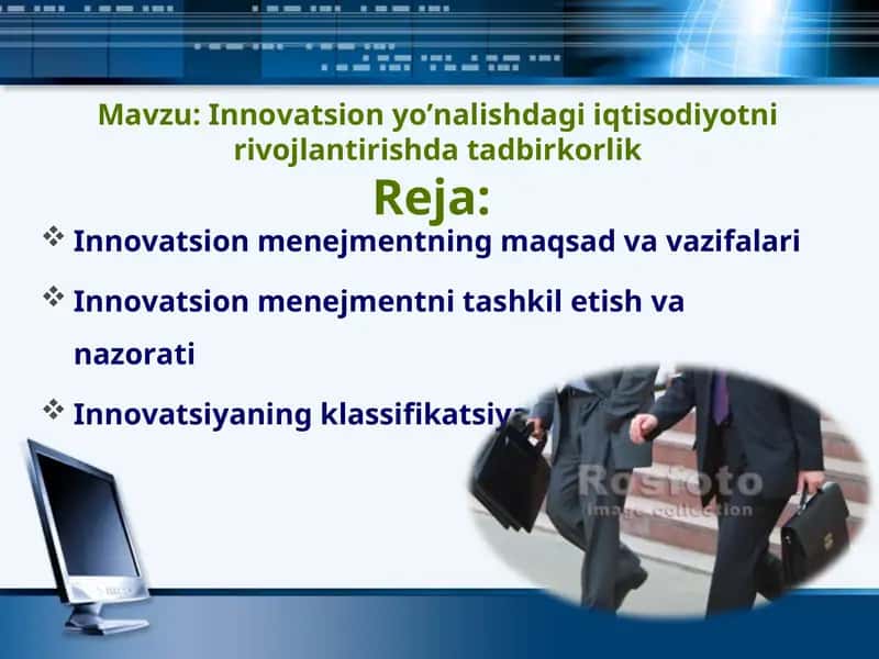 Innovatsion yo’nalishdagi iqtisodiyotni rivojlantirishda tadbirkorlik 1