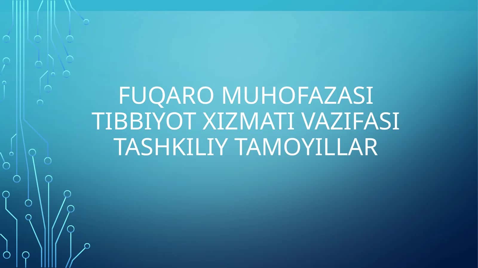 Fuqaro muhofazasi tibbiyot xizmati vazifasi tashkiliy tamoyillar 1