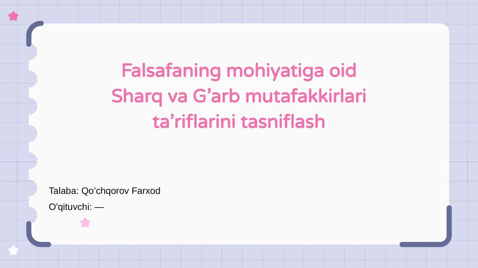 Falsafaning mohiyatiga oid Sharq va G’arb mutafakkirlari ta’riflarini tasniflash 1