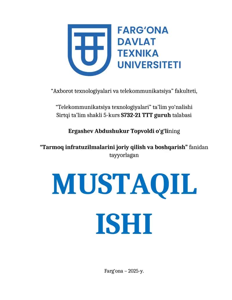 Tarmoq hujumlarining korporativ tarmoqlarga ta’sirini baholash 1