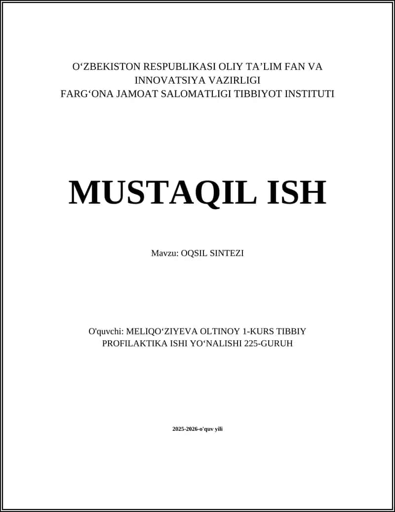 OQSIL SINTEZI 1
