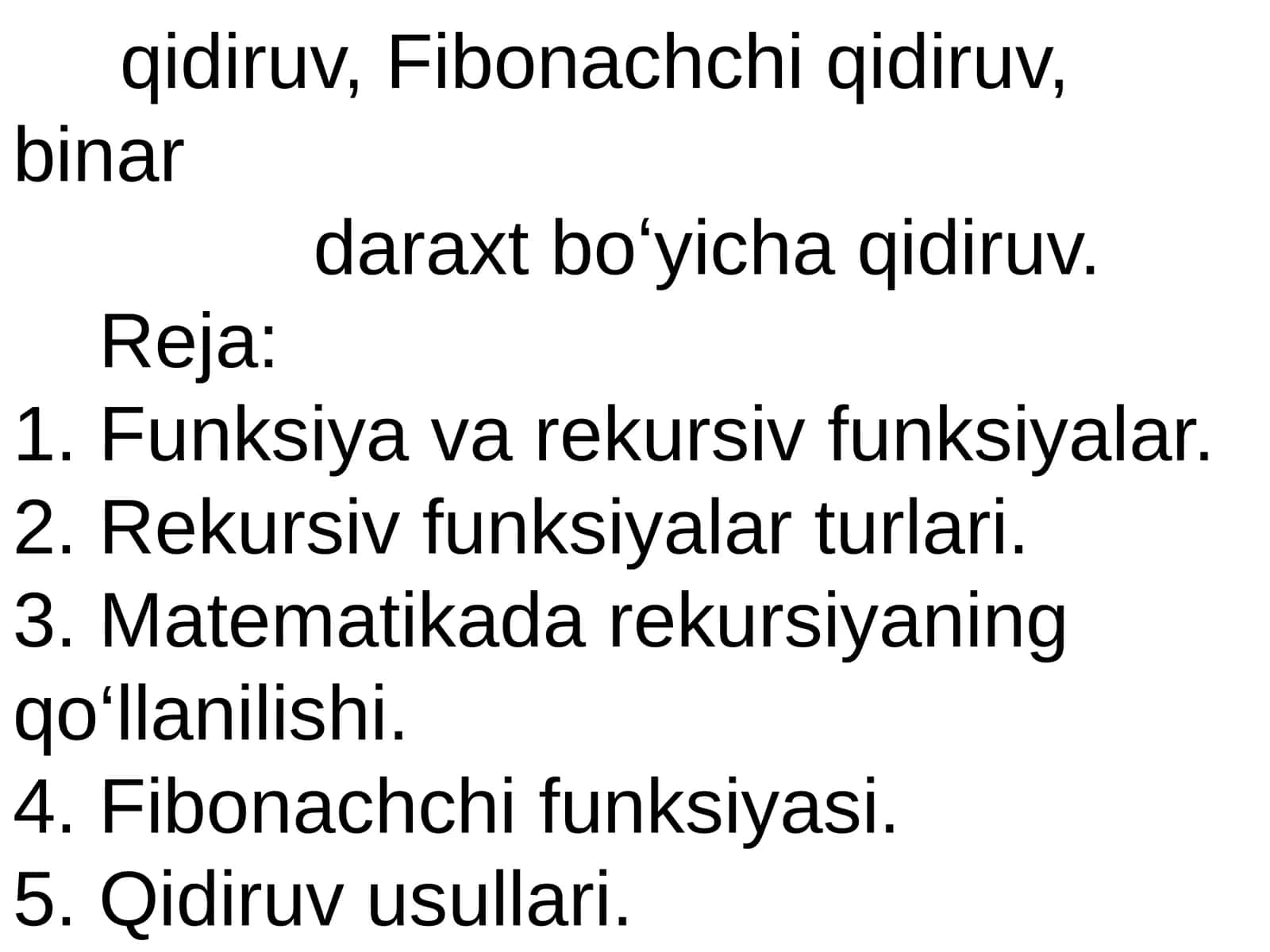 Funksiya va rekursiv funksiyalar 1