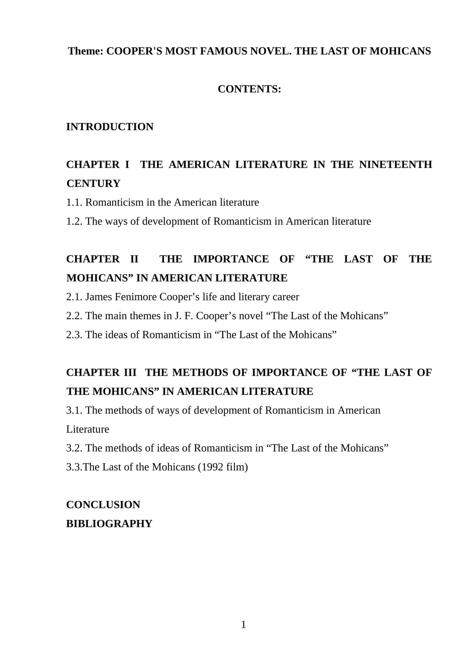 COOPER'S MOST FAMOUS NOVEL. THE LAST OF MOHICANS.doc 1