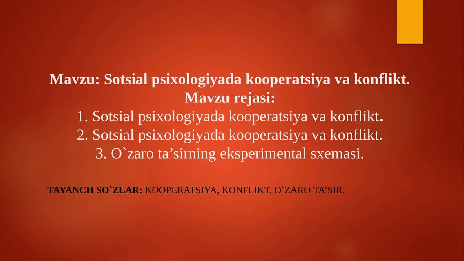 Sotsialpsixologiyadakooperatsiya va konflikt 1