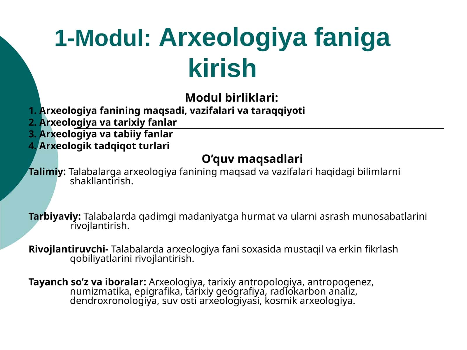 Arxeologiya fani va uning vazifalari 1