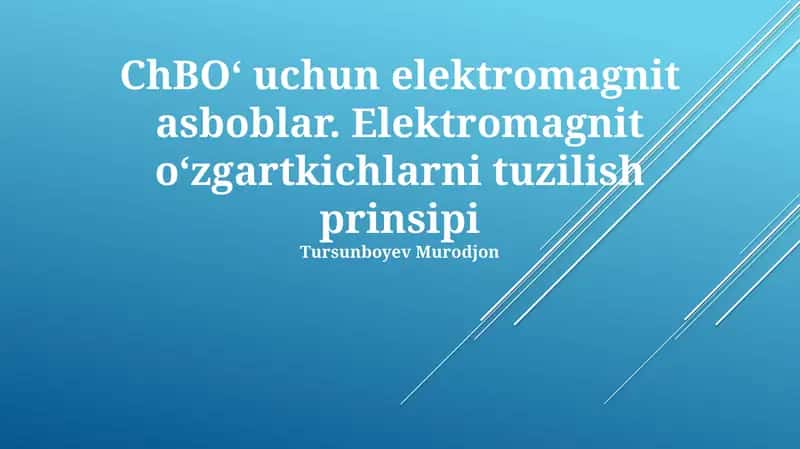 Elektromagnit asboblar 1