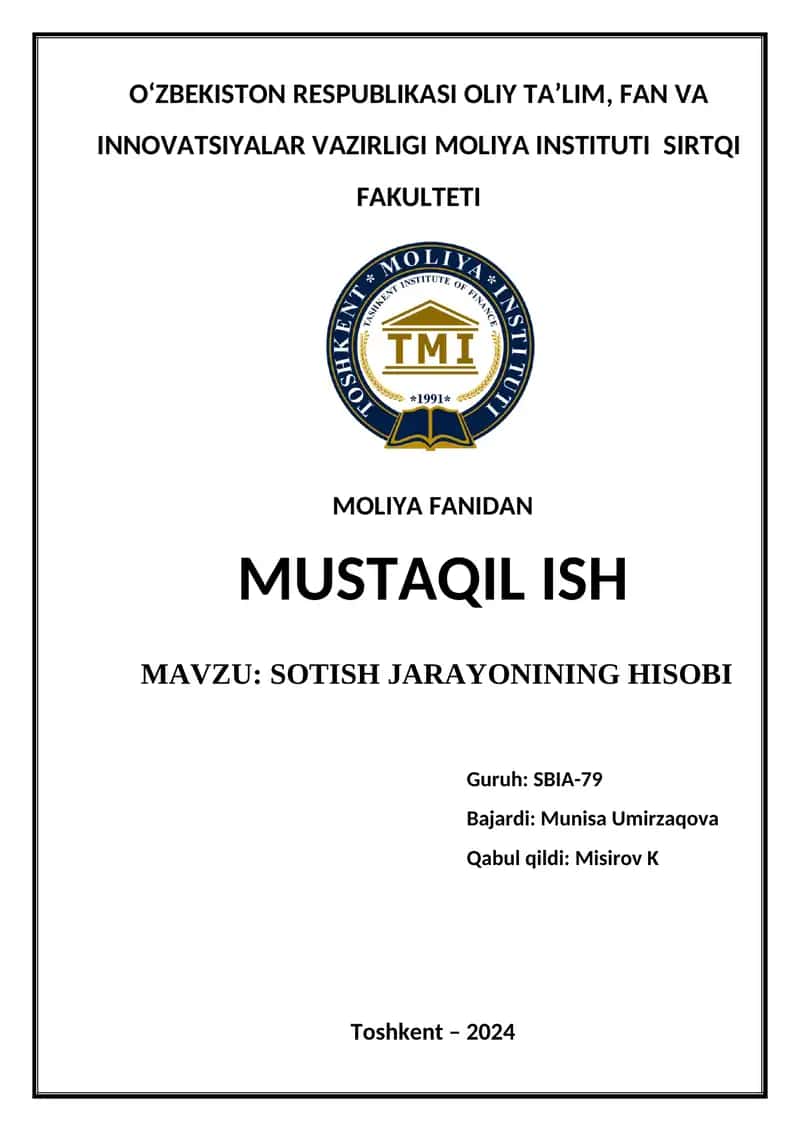 SOTISH JARAYONINING HISOBI 1