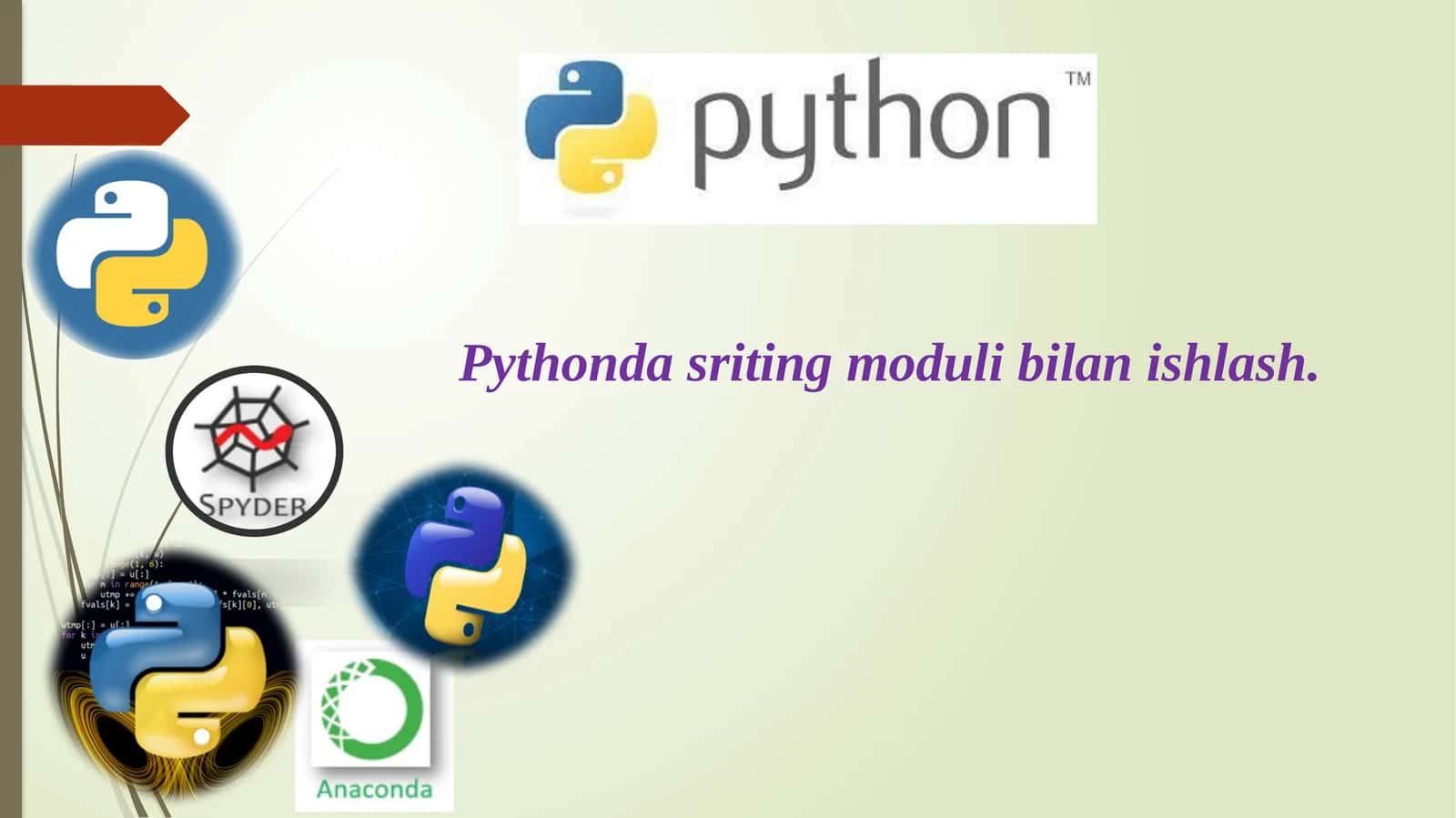 Pythonda sriting moduli bilan ishlash 1