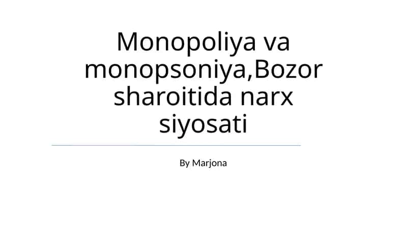 Monopoliya va monopsoniya, Bozor sharoitida narx siyosati 1