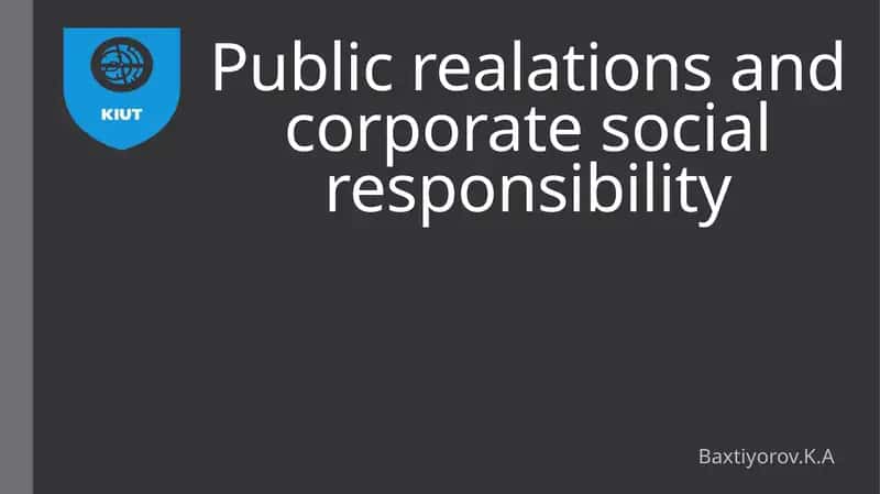 Publicrealationsand Corporate Social Responsibility 1