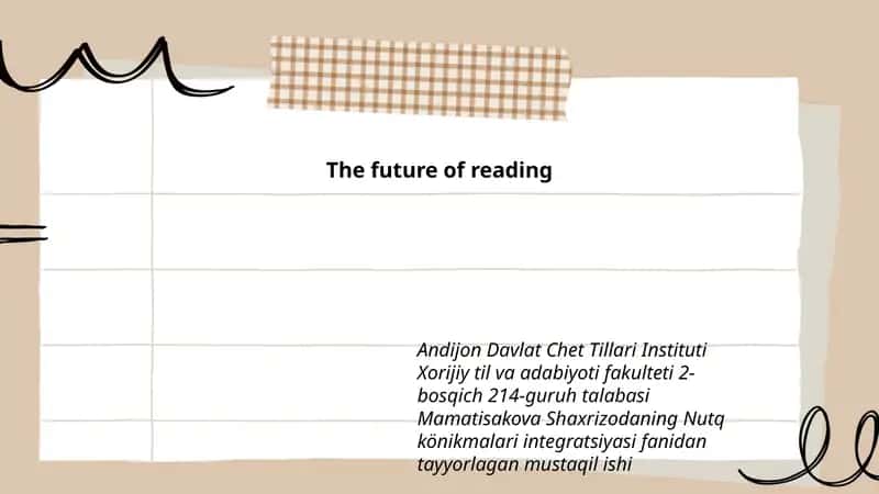 The future of reading 1