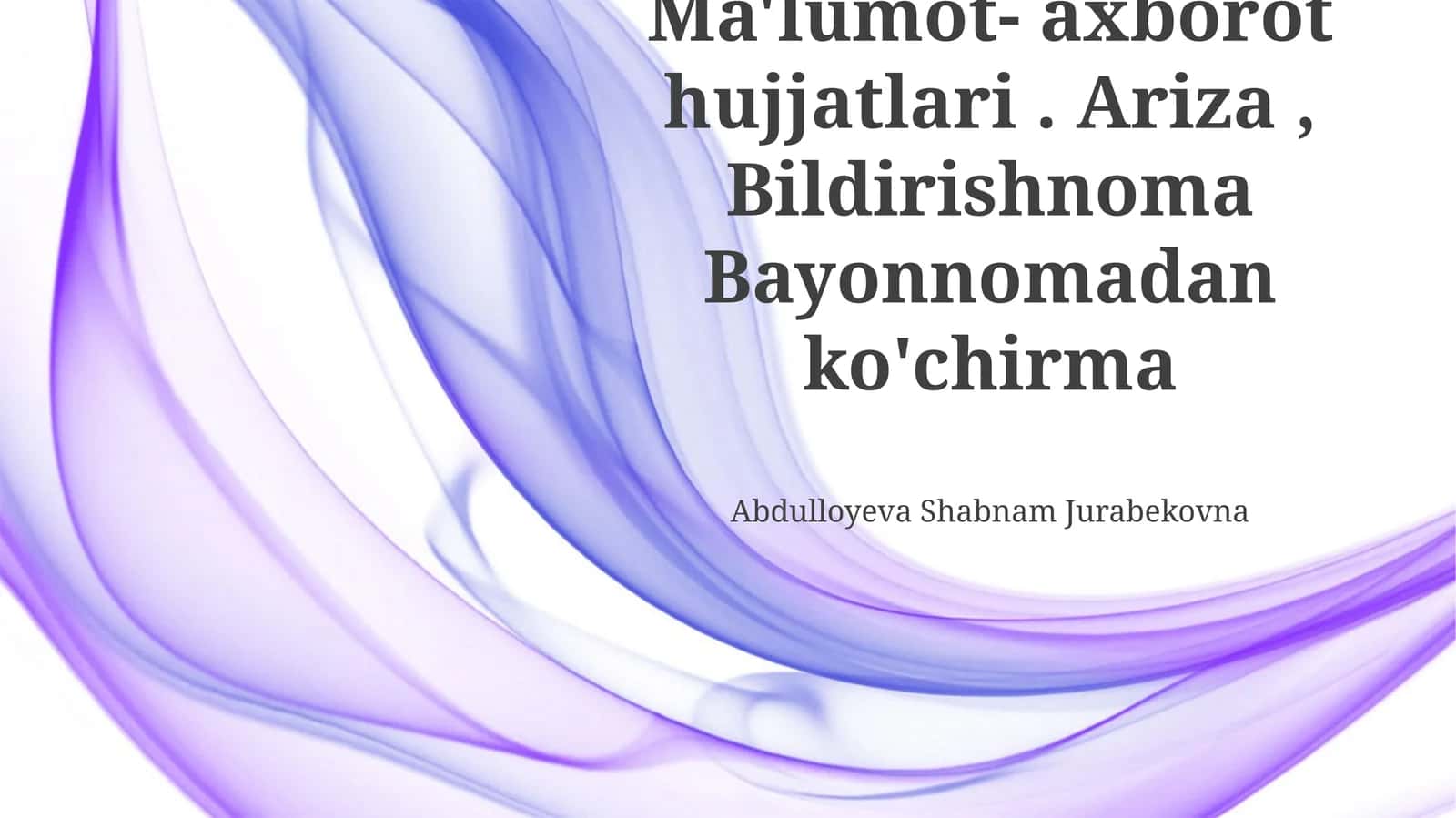 Ma'lumot-axborot hujjatlari 1
