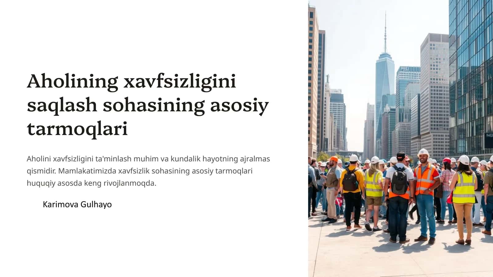 Aholining xavfsizligini saqlash sohasining asosiy tarmoqlari 1