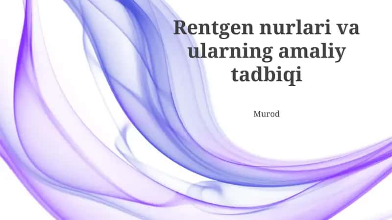 Rentgen ishlab chiqarish 1