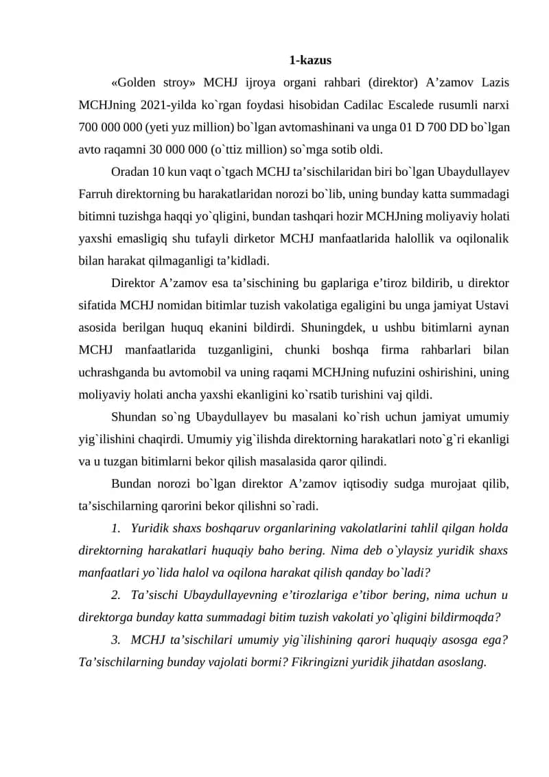 Golden stroy, MCHJ 1
