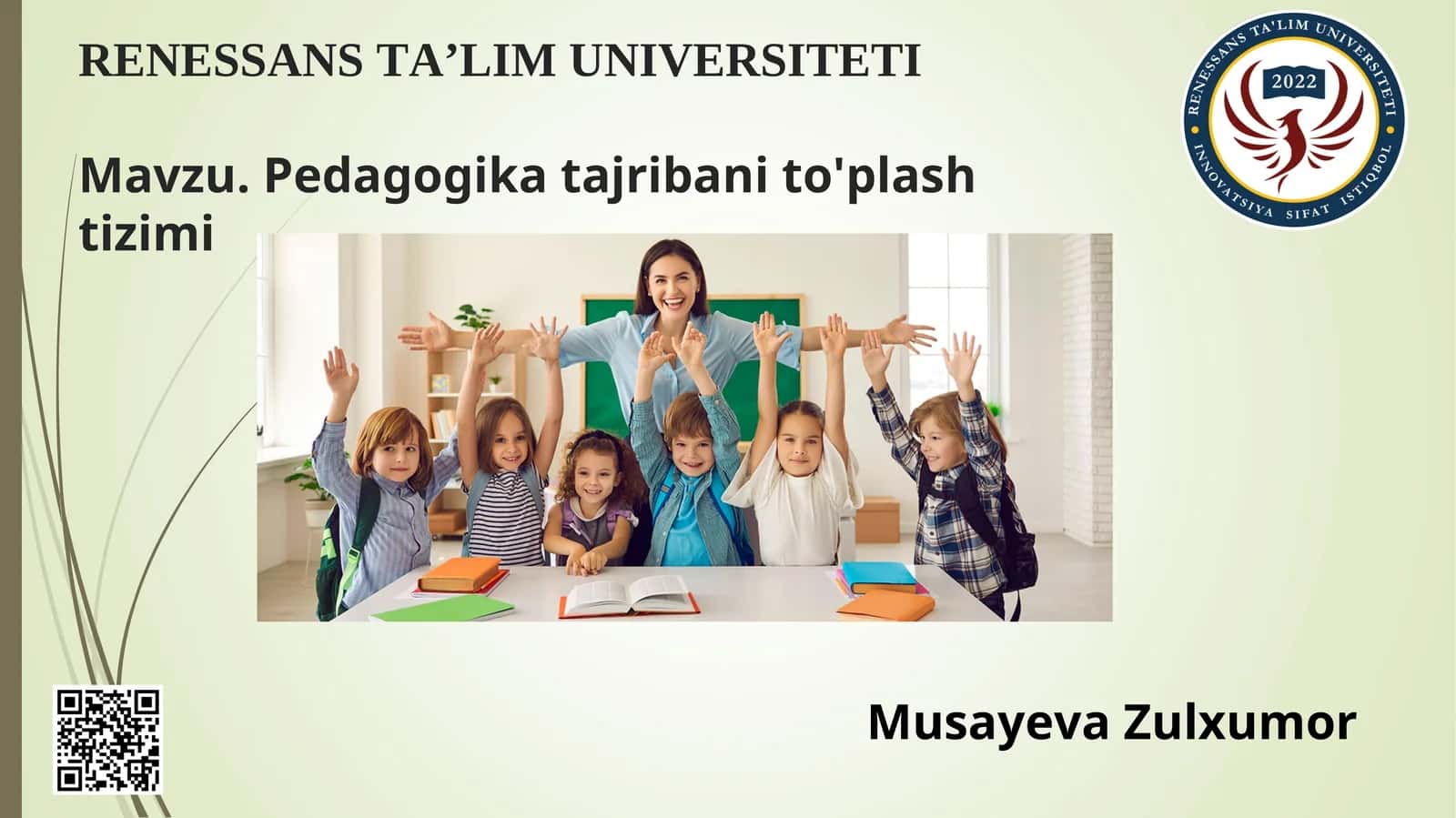 Pedagogika tajribani to'plash tizimi 1