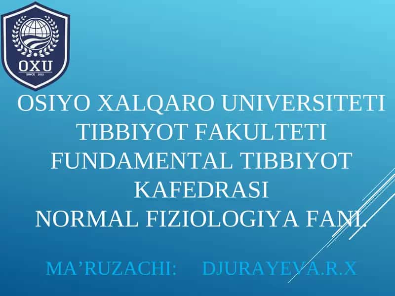 FIZIOLOGIYAGA KIRISH. QO`ZG`ALUVCHAN TO`QIMALARDA BIOELEKTRIK HODISALAR 1
