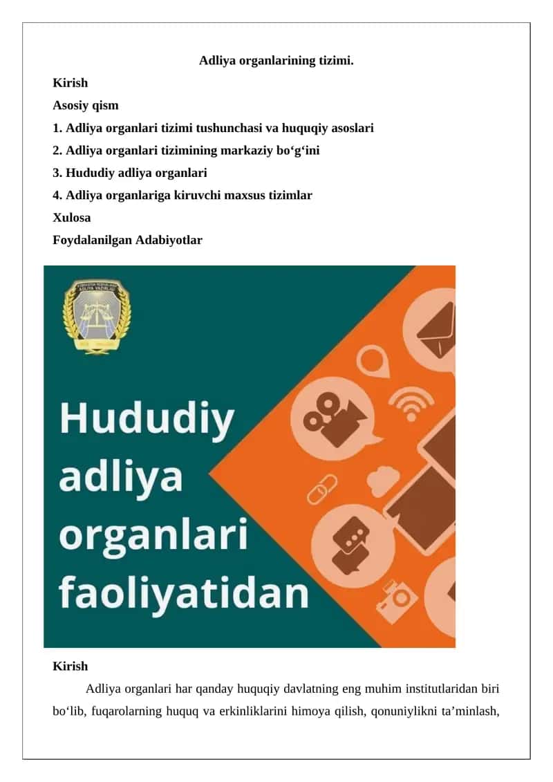 Adliya organlari tizimi 1