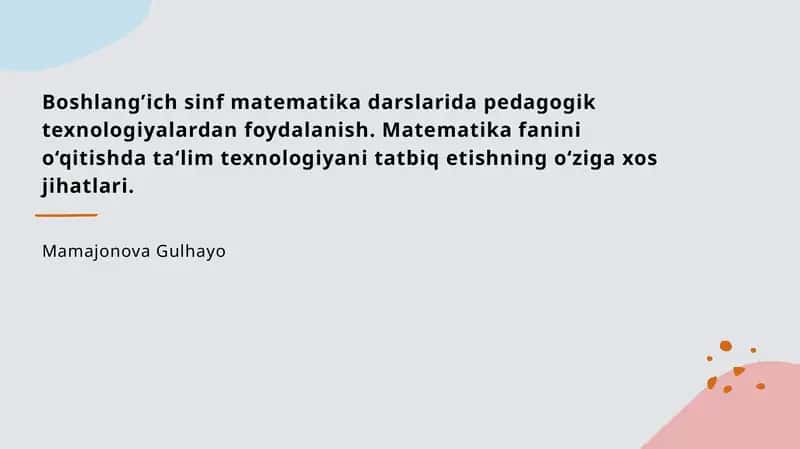 Pedagogik texnologiyalarni joriy etish 1