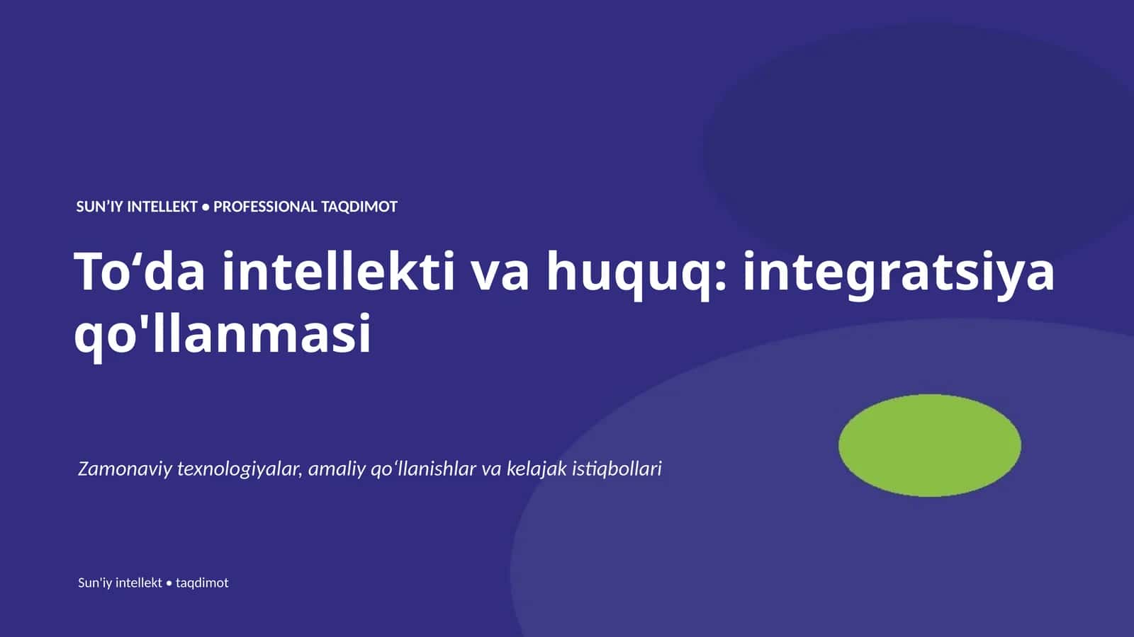 Toʻda intellekti va huquq: integratsiya qo'llanmasi 1