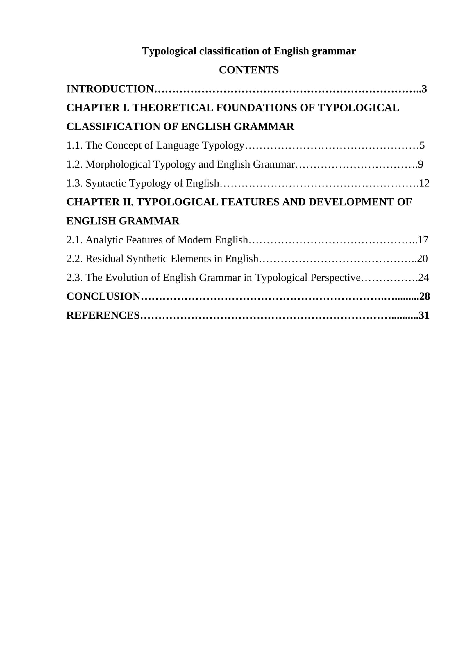 Typological classification of English grammar 1