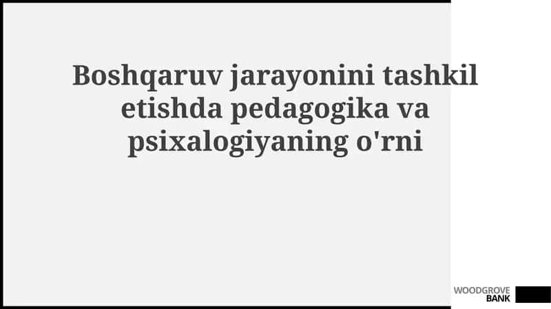 Pedagogika va Psixologiya Boshqaruv Jarayoni 1