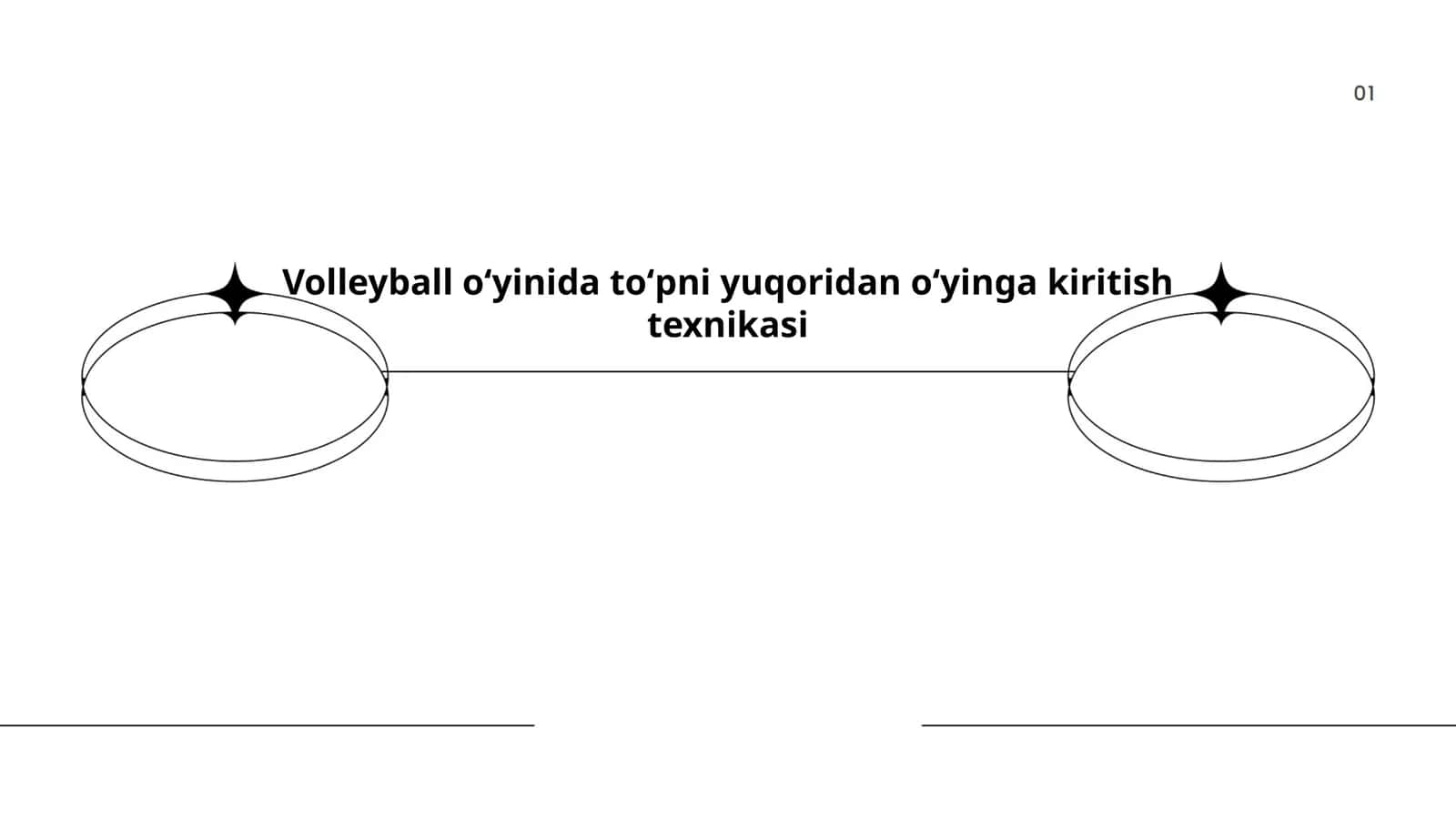 Volleyball oʻyinida toʻpni yuqoridan oʻyinga kiritish texnikasi 1