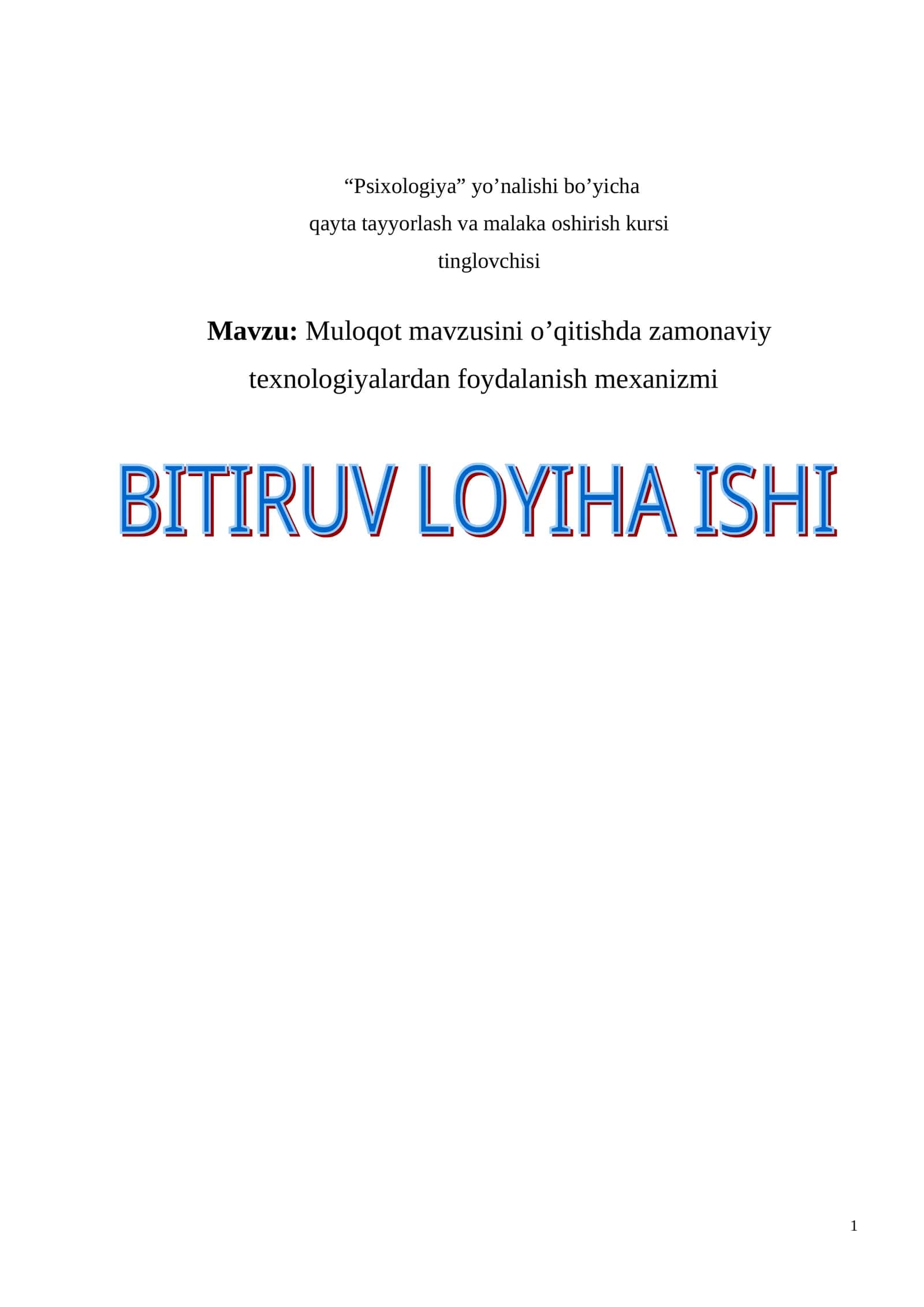 Muloqot mavzusini o’qitishda zamonaviy texnologiyalardan foydalanish mexanizmi 1