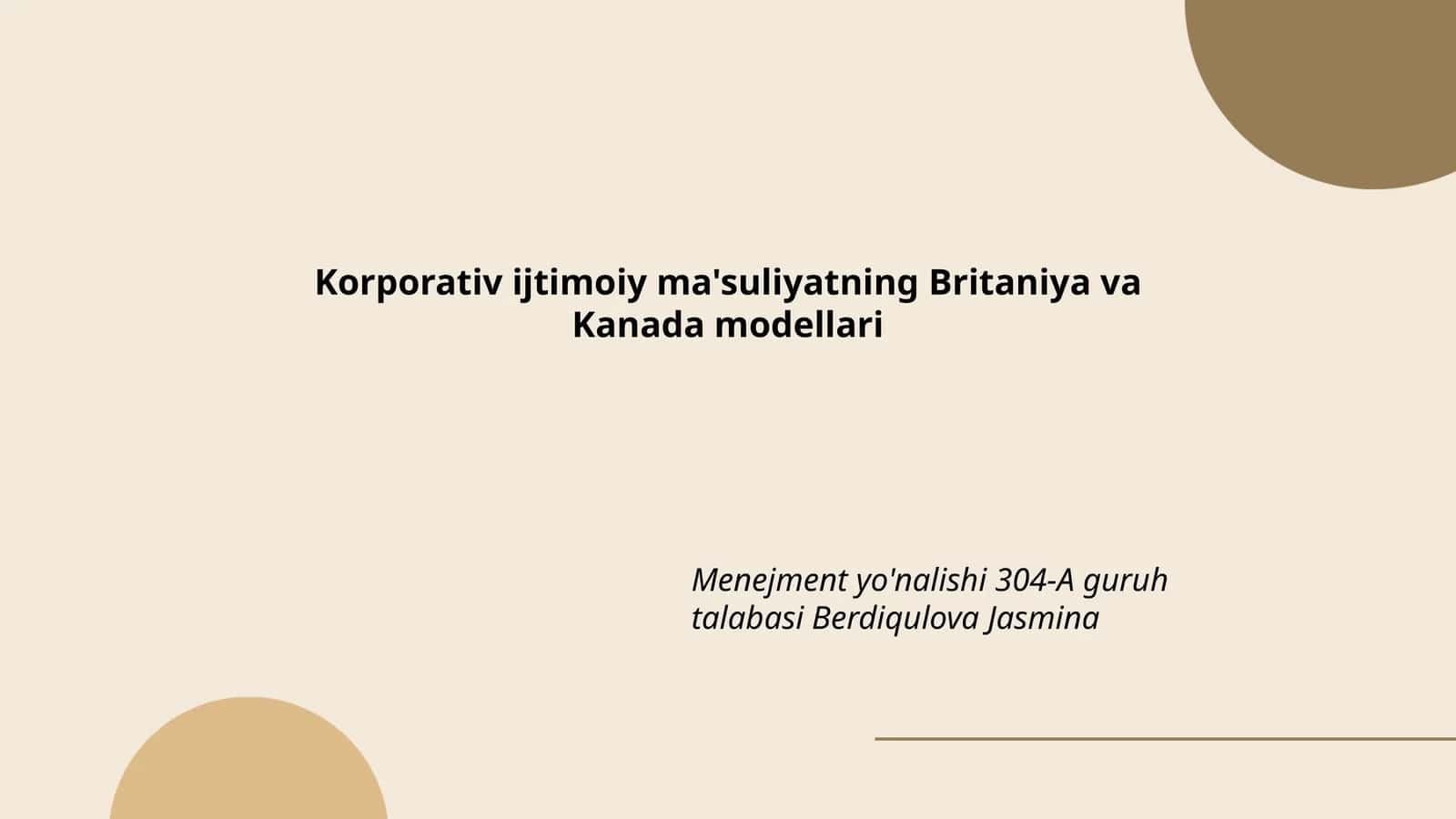 Korporativ ijtimoiy ma'suliyatning Britaniya va Kanada modellari 1