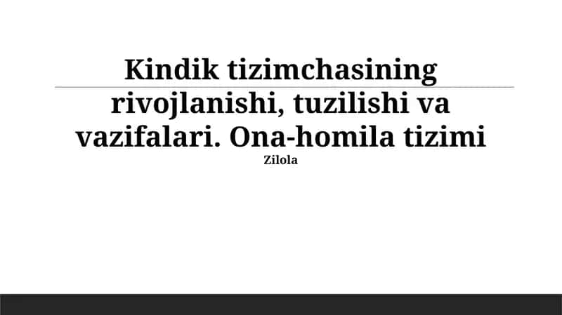 Ona-homila tizimi 1