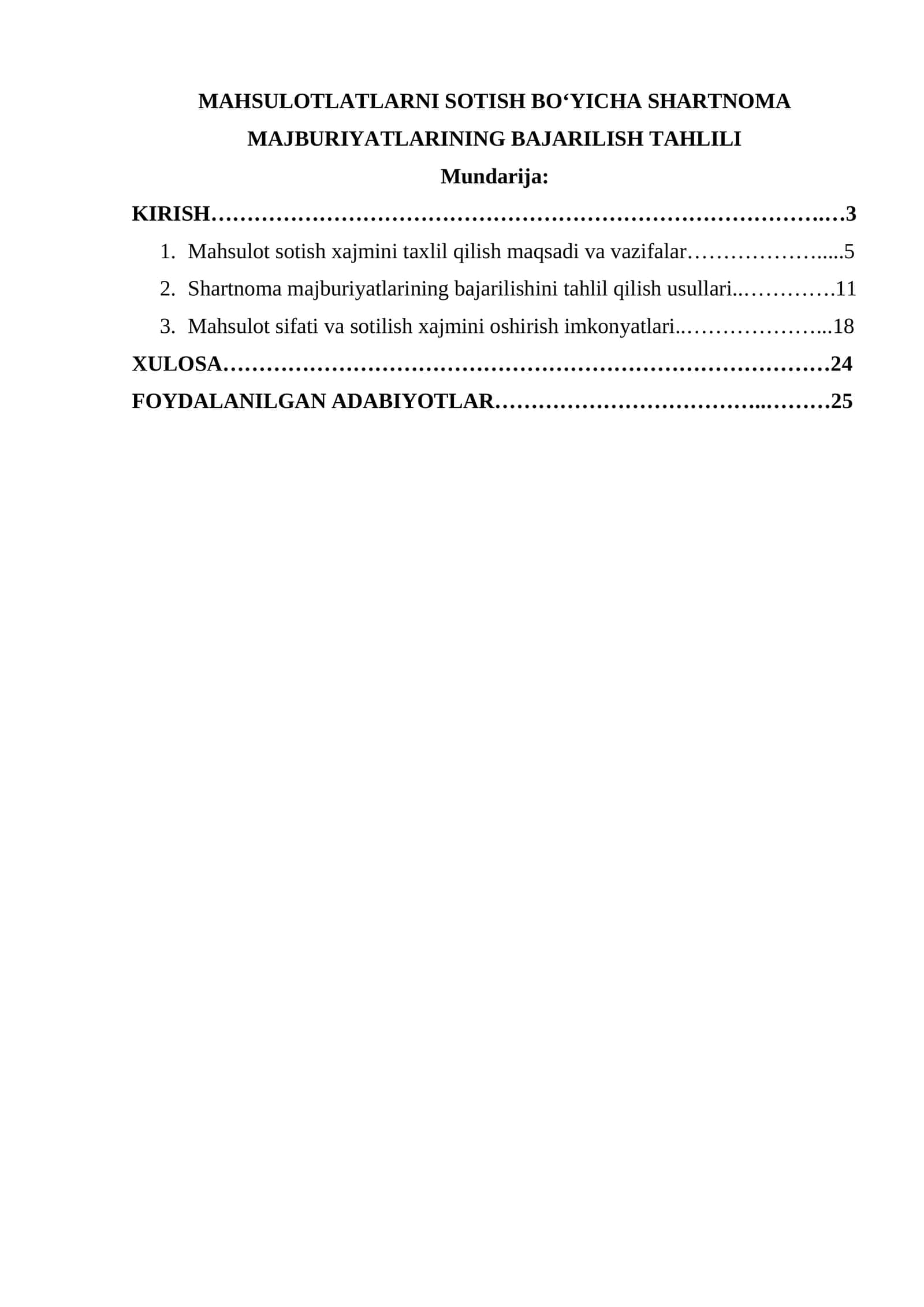 Mahsulotlatlarni sotish bo‘yicha shartnoma majburiyatlarining bajarilish tahlili 1