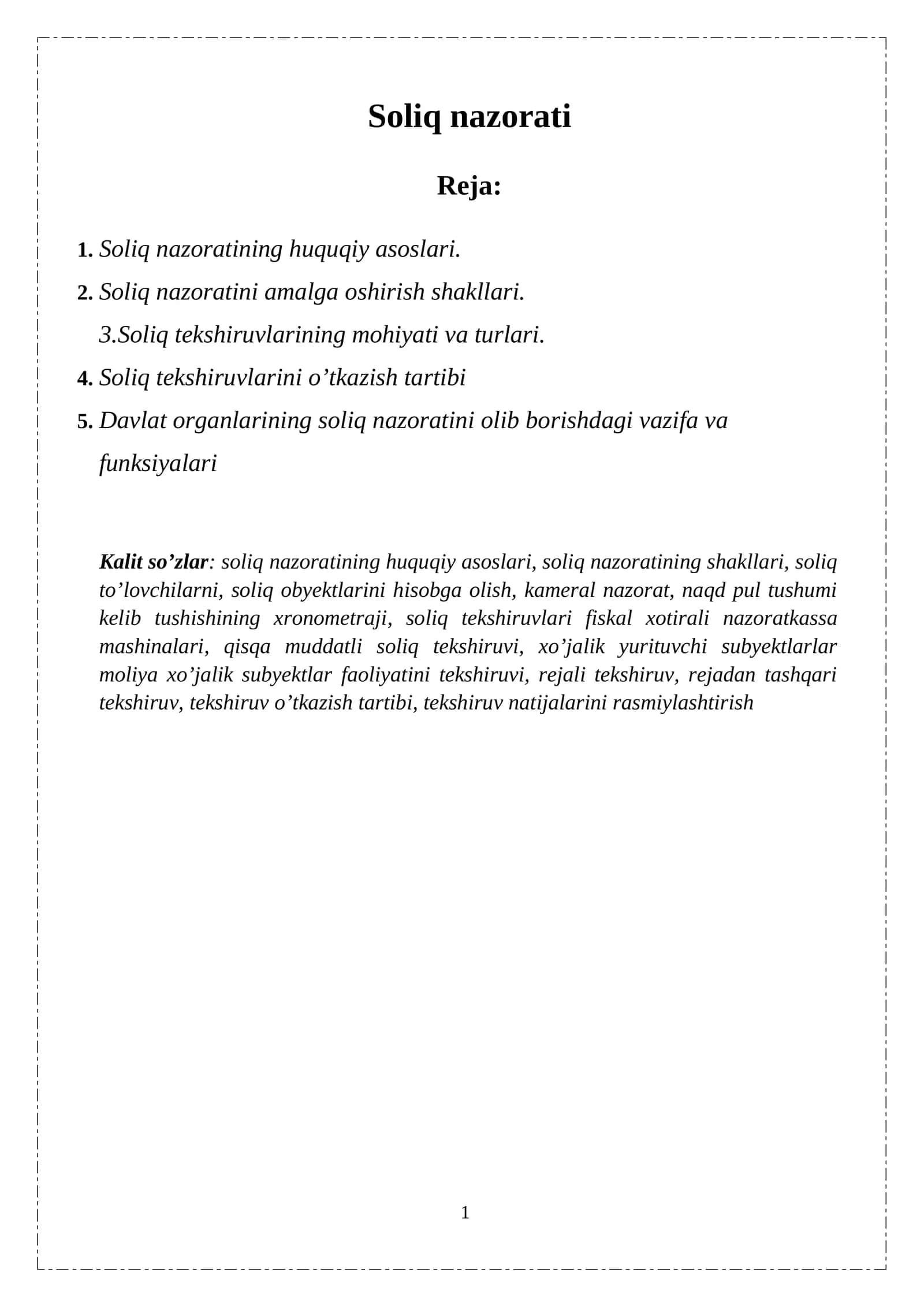 Soliq nazorati 1