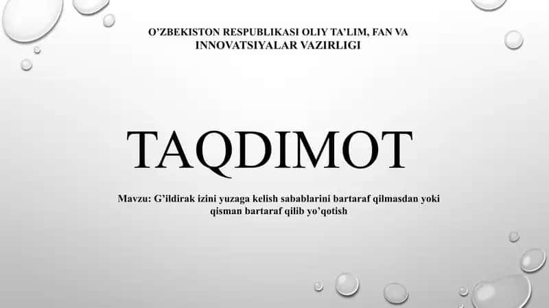 G’ildirak izini yuzaga kelish sabablarini bartaraf qilmasdan yoki qisman bartaraf qilib yo’qotish 1