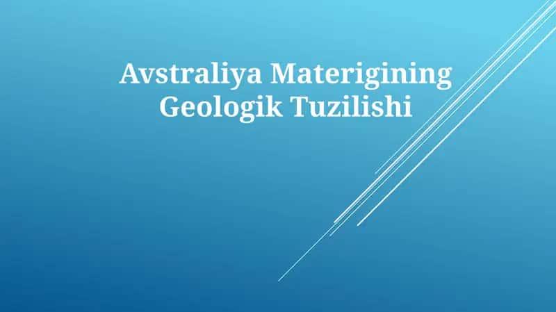 Avstraliya Materigining Geologik Tuzilishi 1