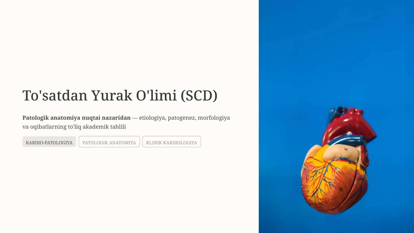 To'satdan Yurak O'limi (SCD) 1
