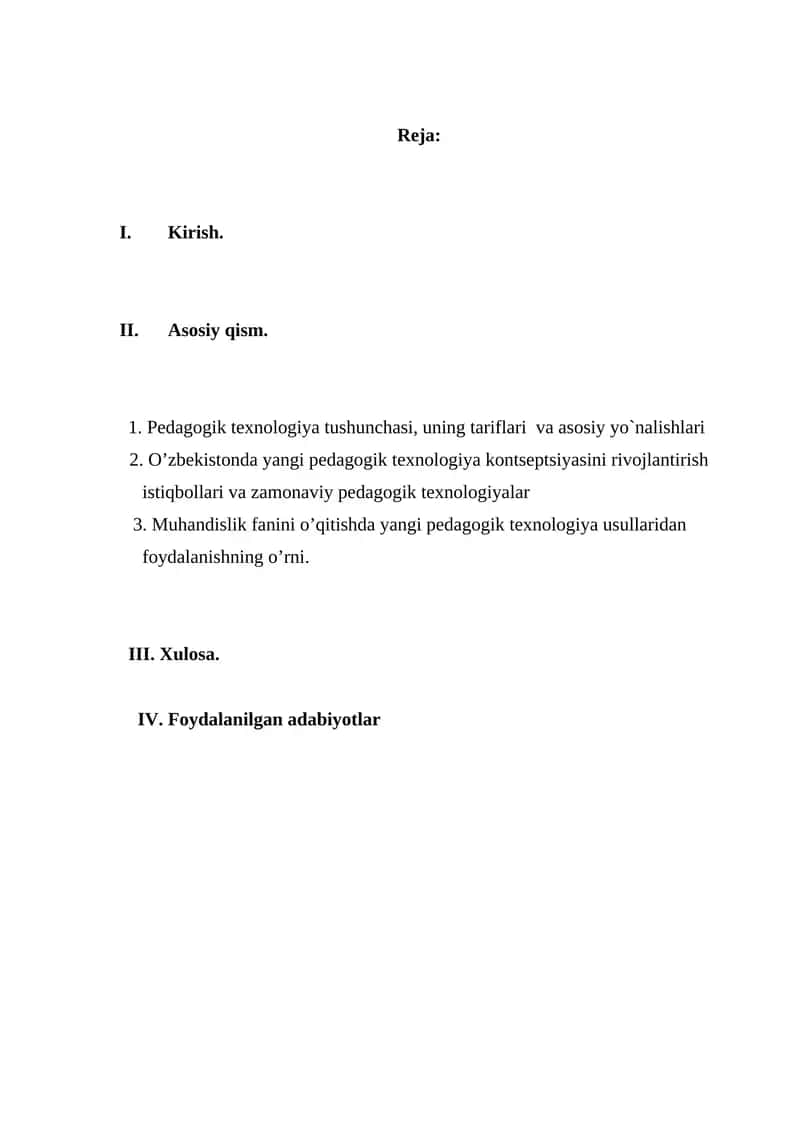 Pedagogik texnologiya kontseptsiyasi va zamonaviy pedagogik texnologiyalar 1